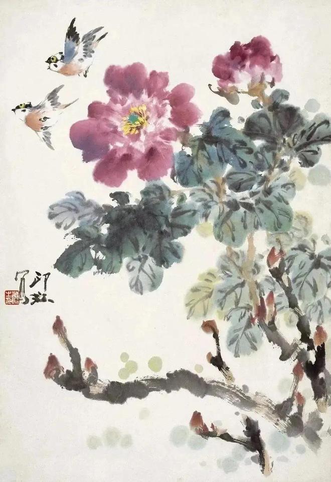 萧朗写意富贵牡丹，清新明快！ 名人名家 第46张