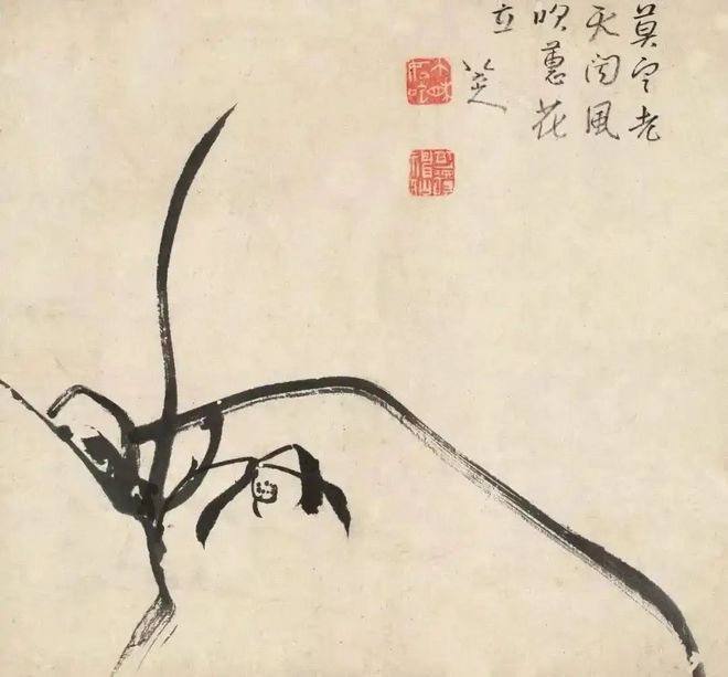 八大山人写兰，凝炼古拙 名人名家 第2张