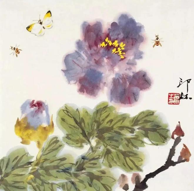 萧朗写意富贵牡丹，清新明快！ 名人名家 第19张