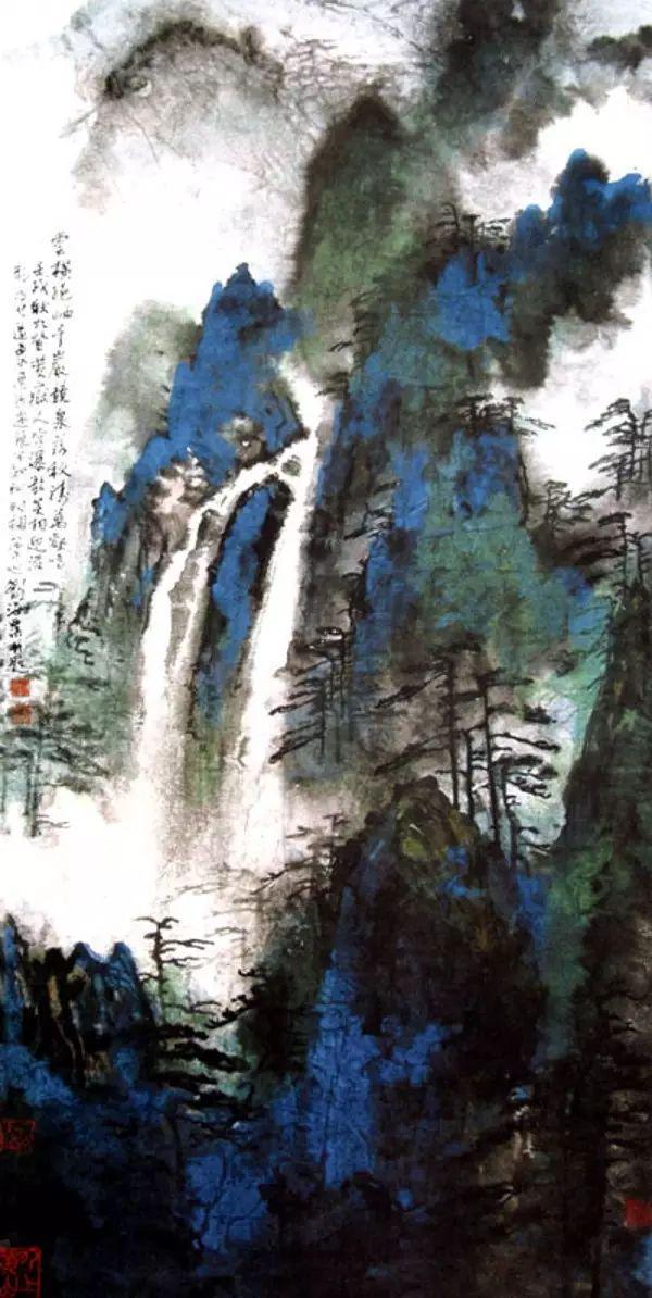 张大千、刘海粟、谢稚柳、宋文治的泼彩画 名人名家 第15张