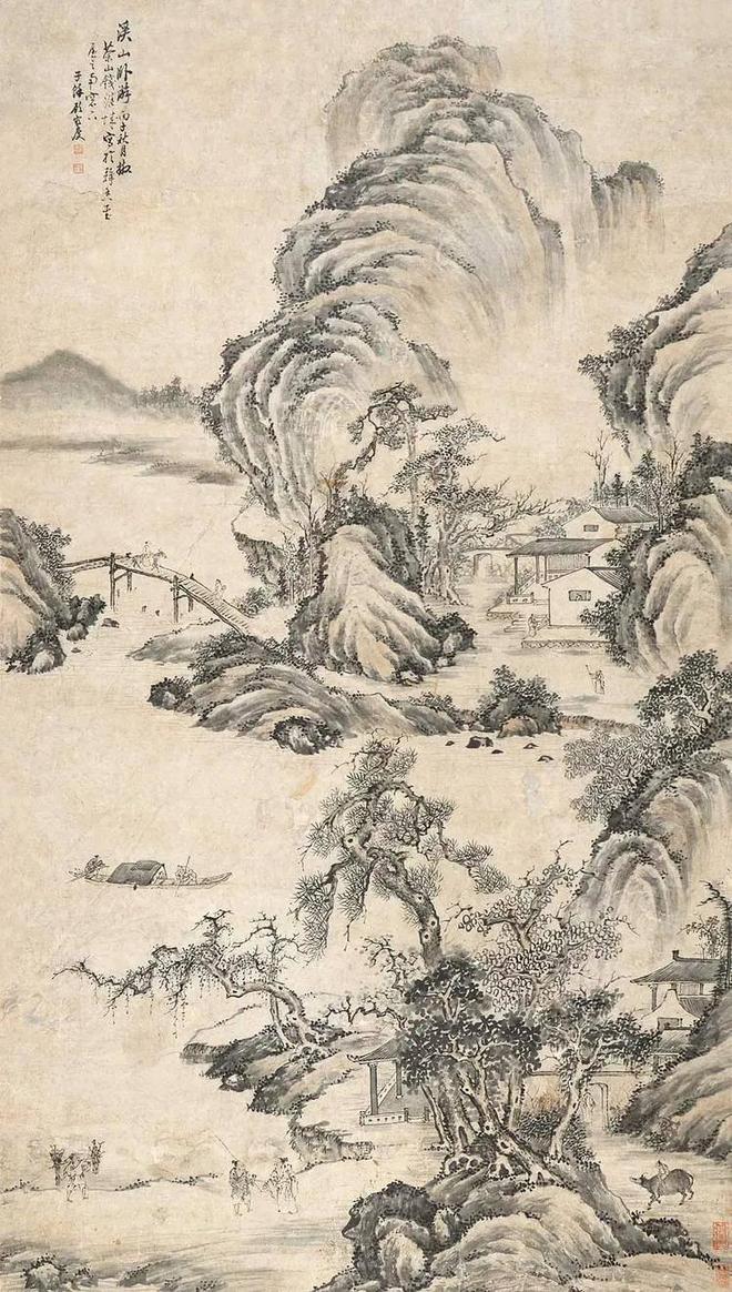 清代顾鹤庆山水画︱笔墨清逸，尽显文人情怀 名人名家 第18张