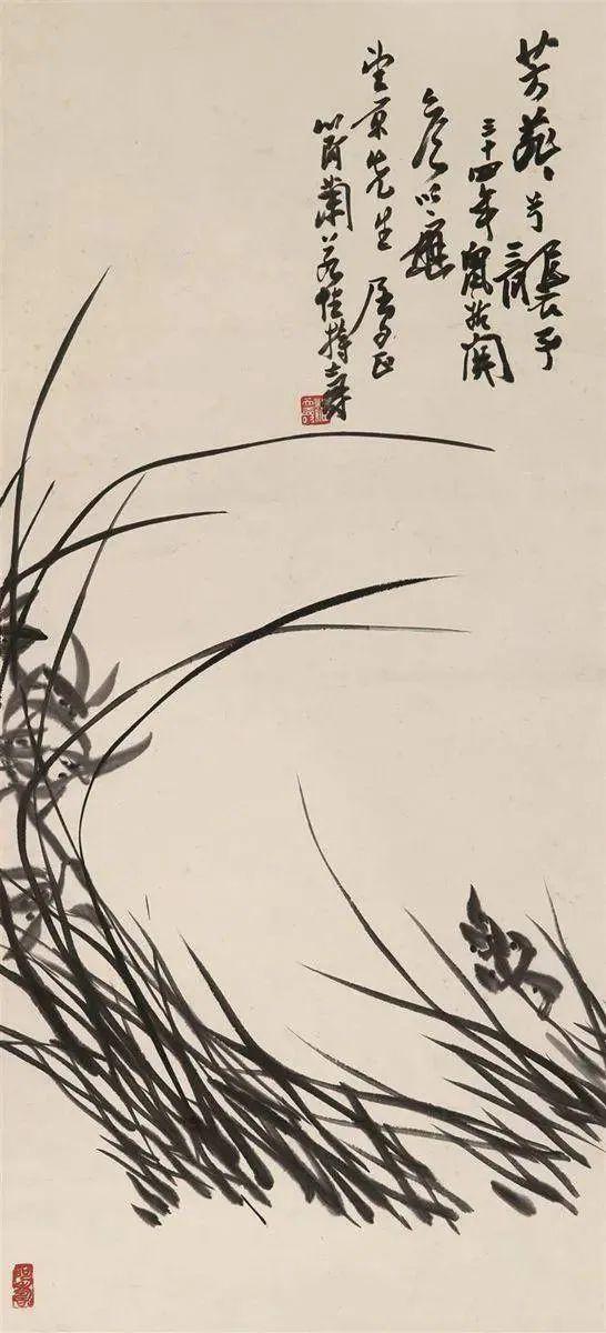 潘天寿写兰，形简意远 名人名家 第2张