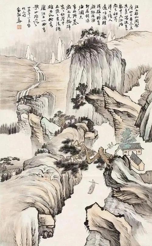 俞剑华山水画，笔墨苍劲，意境悠远 名人名家 第16张