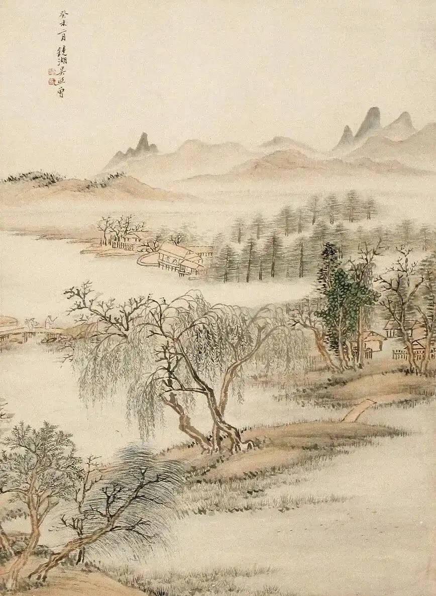 清新雅致,意境幽远的吴镜汀先生山水画作品 名人名家 第13张