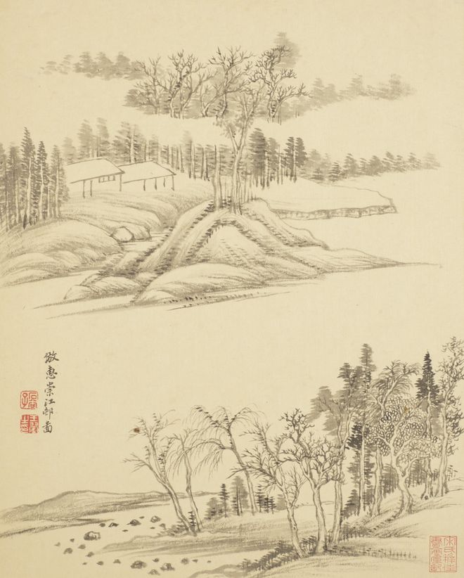 王翚晚年仿古山水册，笔底时有新意 名人名家 第13张