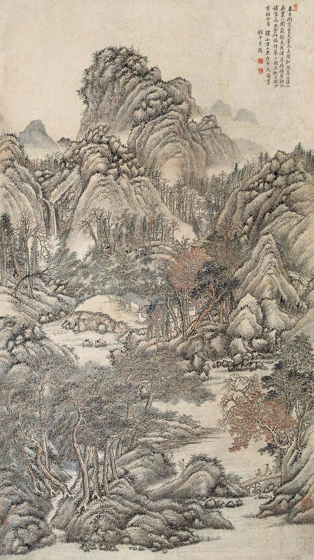 笔情茂密、气势跌宕︱清代方士庶山水画作品 名人名家 第13张