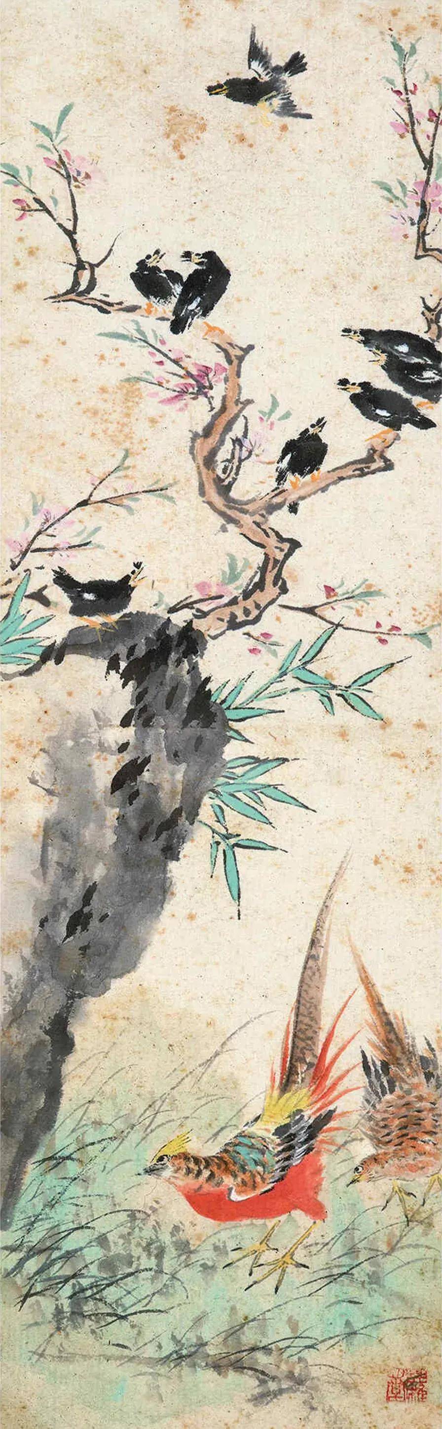 王雪涛花鸟十二条屏：清新活泼、生意盎然！ 名人名家 第14张