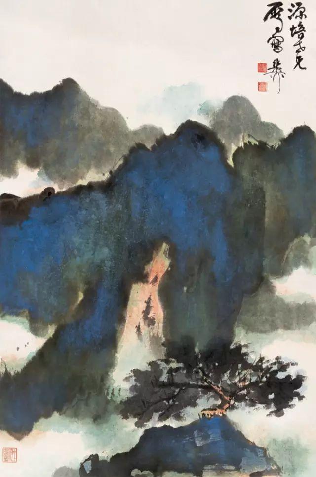 张大千、刘海粟、谢稚柳、宋文治的泼彩画 名人名家 第19张