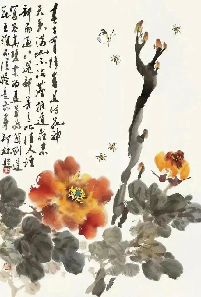 萧朗写意富贵牡丹，清新明快！ 名人名家 第4张