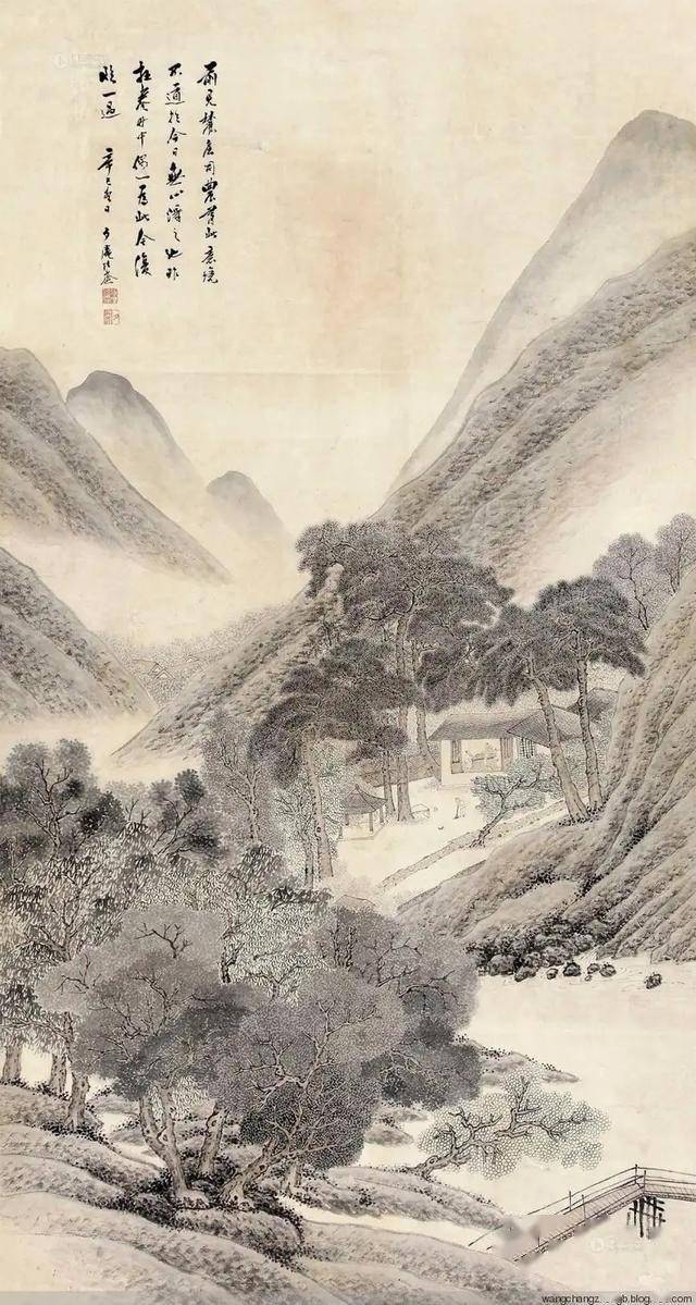 清代张崟山水画作品 名人名家 第3张