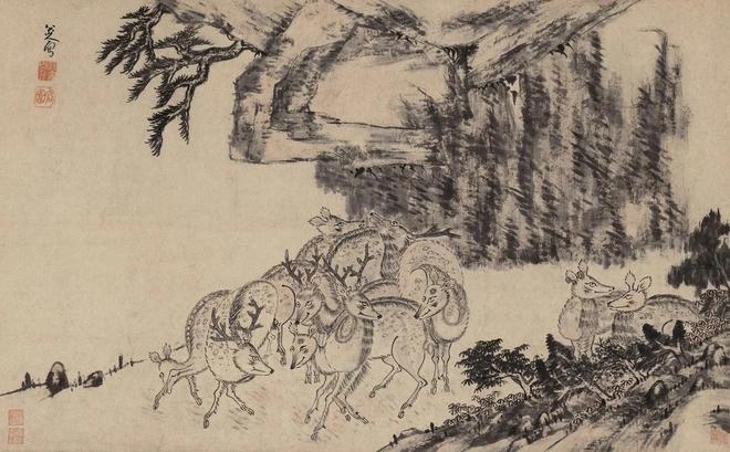 八大山人画鹿 名人名家 第12张