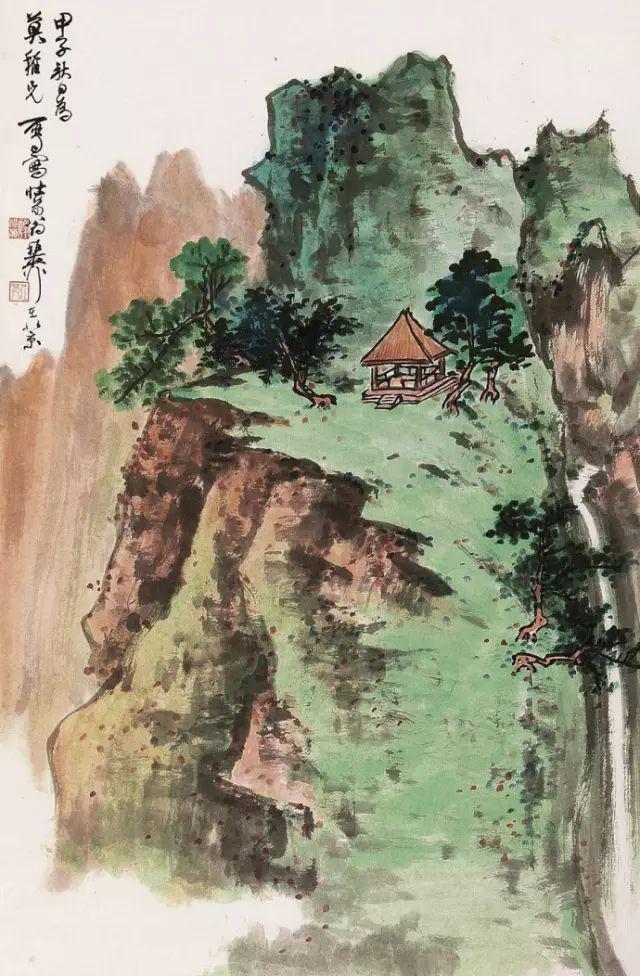 张大千、刘海粟、谢稚柳、宋文治的泼彩画 名人名家 第22张