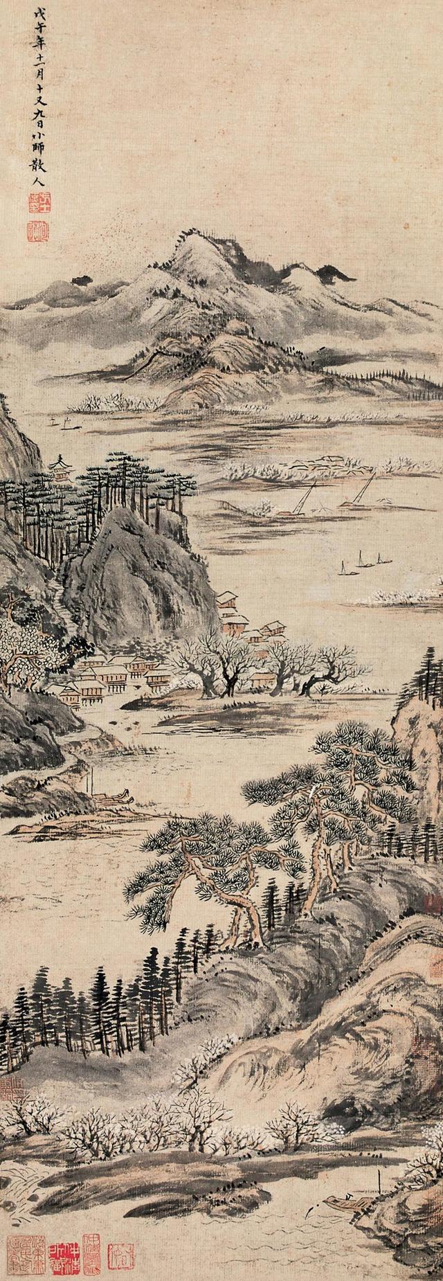 笔情茂密、气势跌宕︱清代方士庶山水画作品 名人名家 第19张