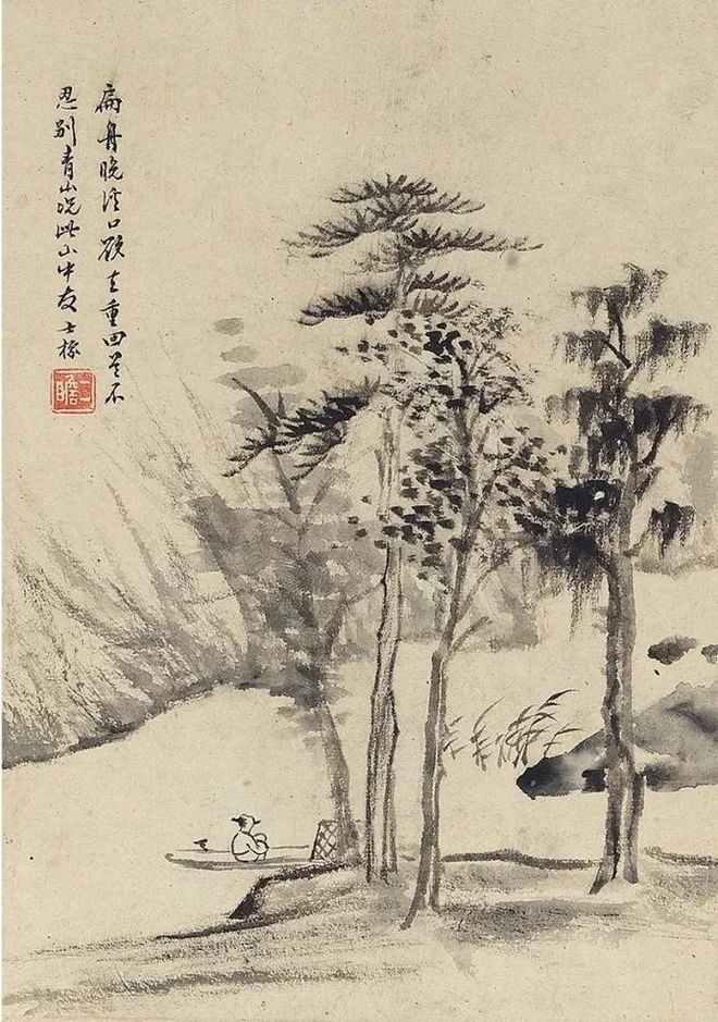 查士标画山水，用笔疏简，意境清旷 名人名家 第9张