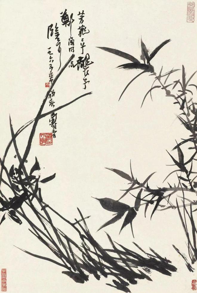 潘天寿写兰，形简意远 名人名家 第9张