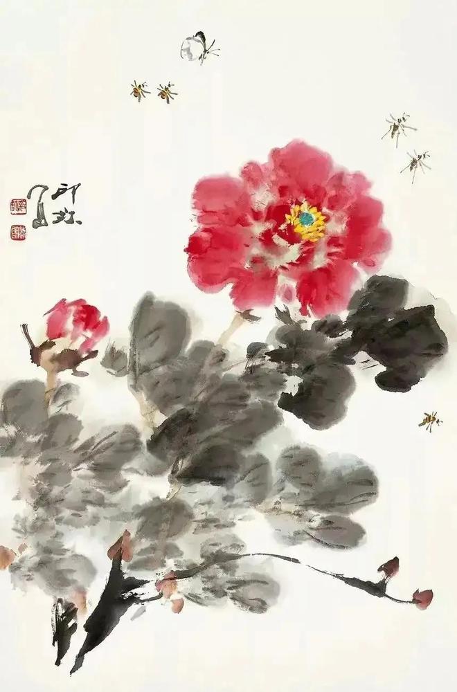 萧朗写意富贵牡丹，清新明快！ 名人名家 第24张