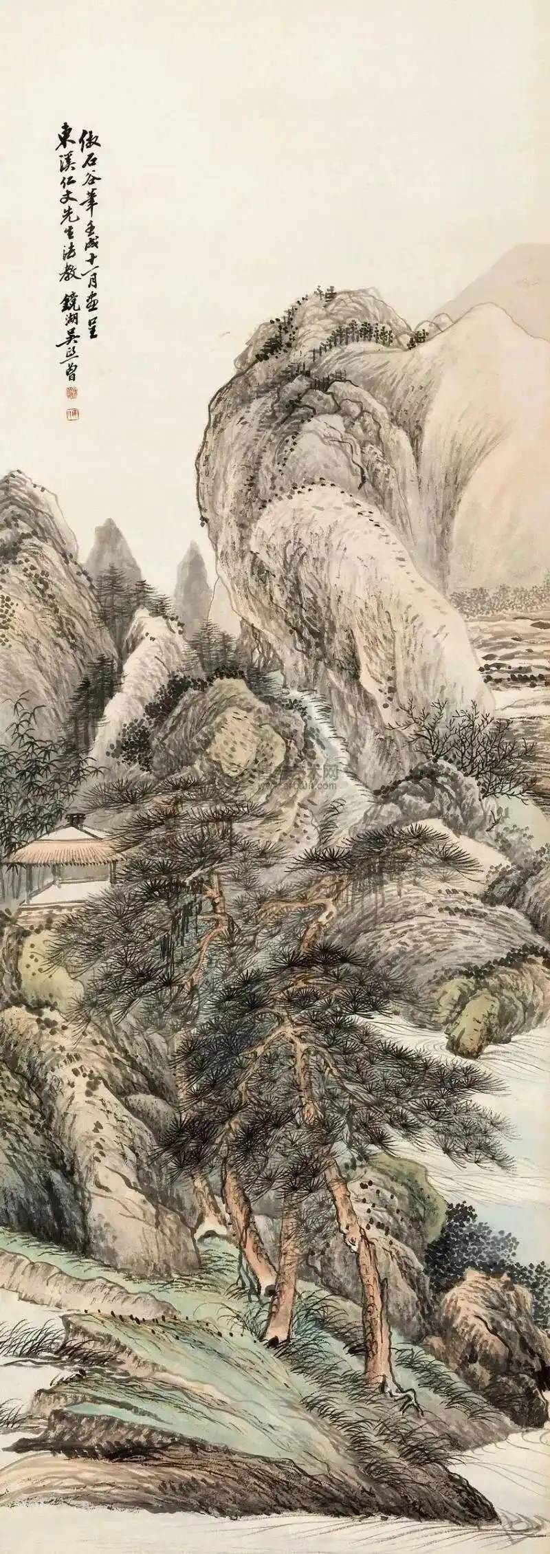 清新雅致,意境幽远的吴镜汀先生山水画作品 名人名家 第14张