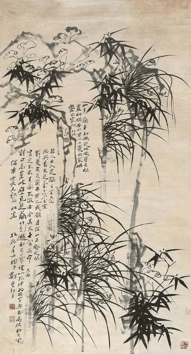 郑板桥画兰，以草书之撇法运之 名人名家 第12张