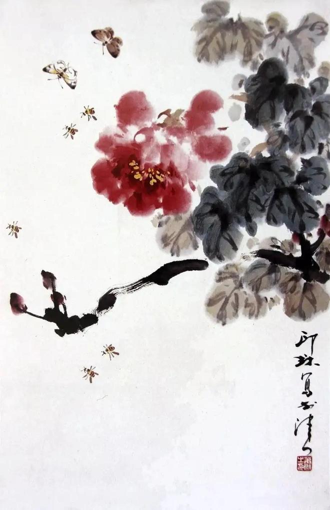 萧朗写意富贵牡丹，清新明快！ 名人名家 第13张