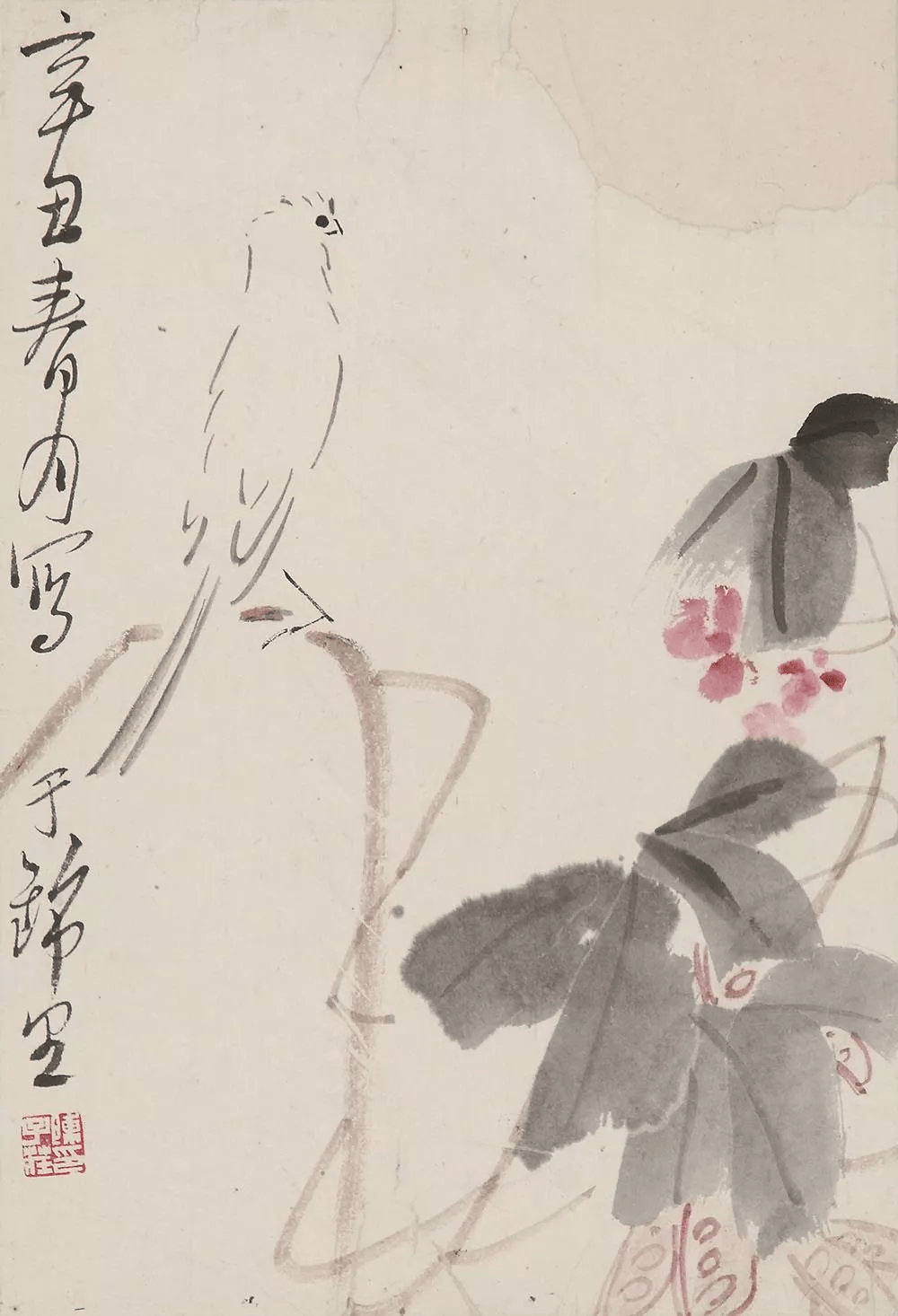 简洁孤独，陈子庄高清花鸟赏析 名人名家 第16张