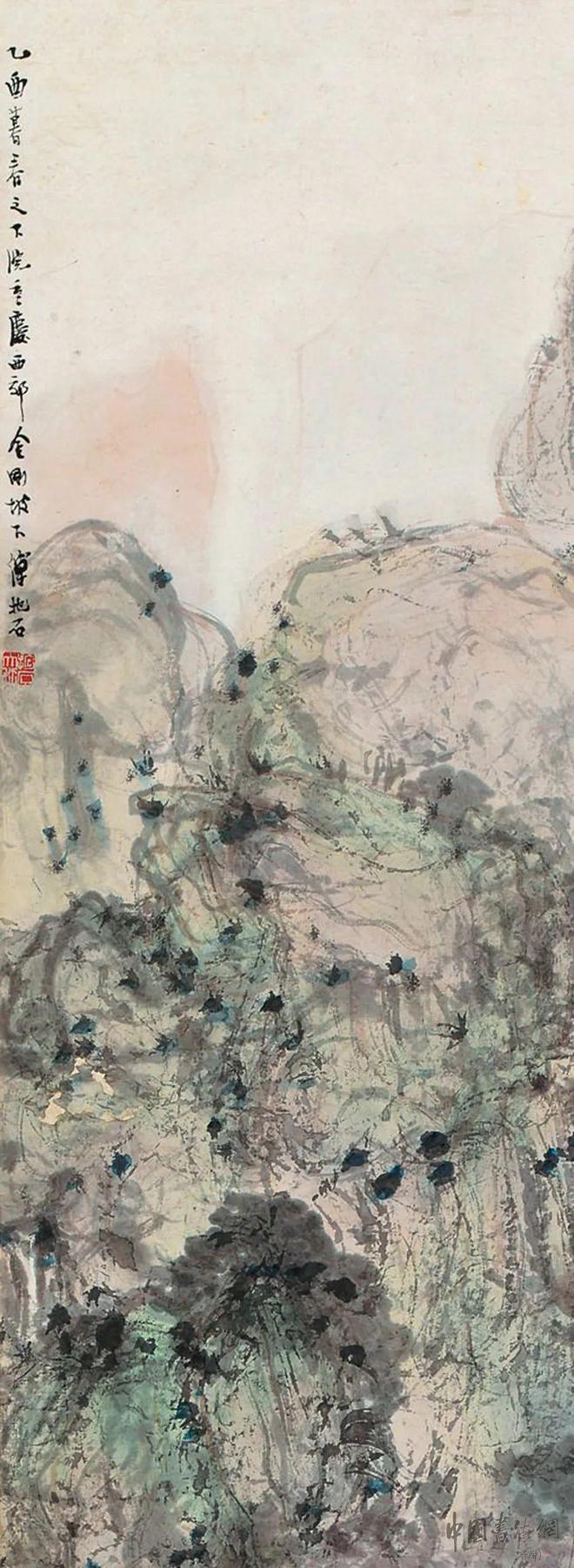 傅抱石《秋山策杖》 历代国画 第4张