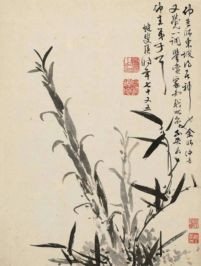 蓝瑛《兰竹石册》 历代国画 第1张