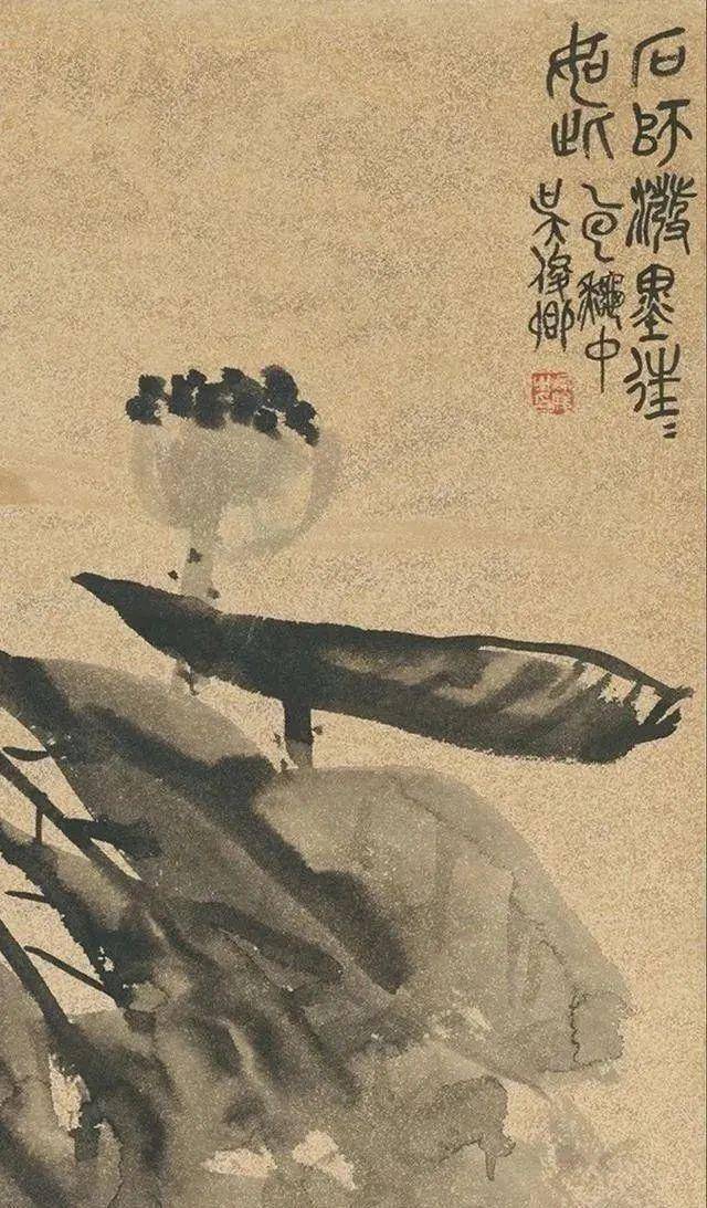 吴昌硕的画荷笔墨搭配，相得益彰 名人名家 第3张