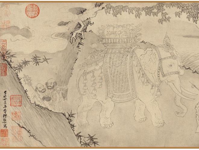 陈鉴如《竹林大士出山图卷》 历代国画 第11张