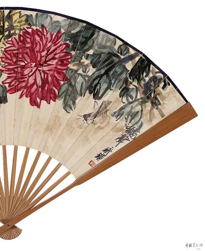 齐白石《秋声·行书折扇》 历代国画 第2张