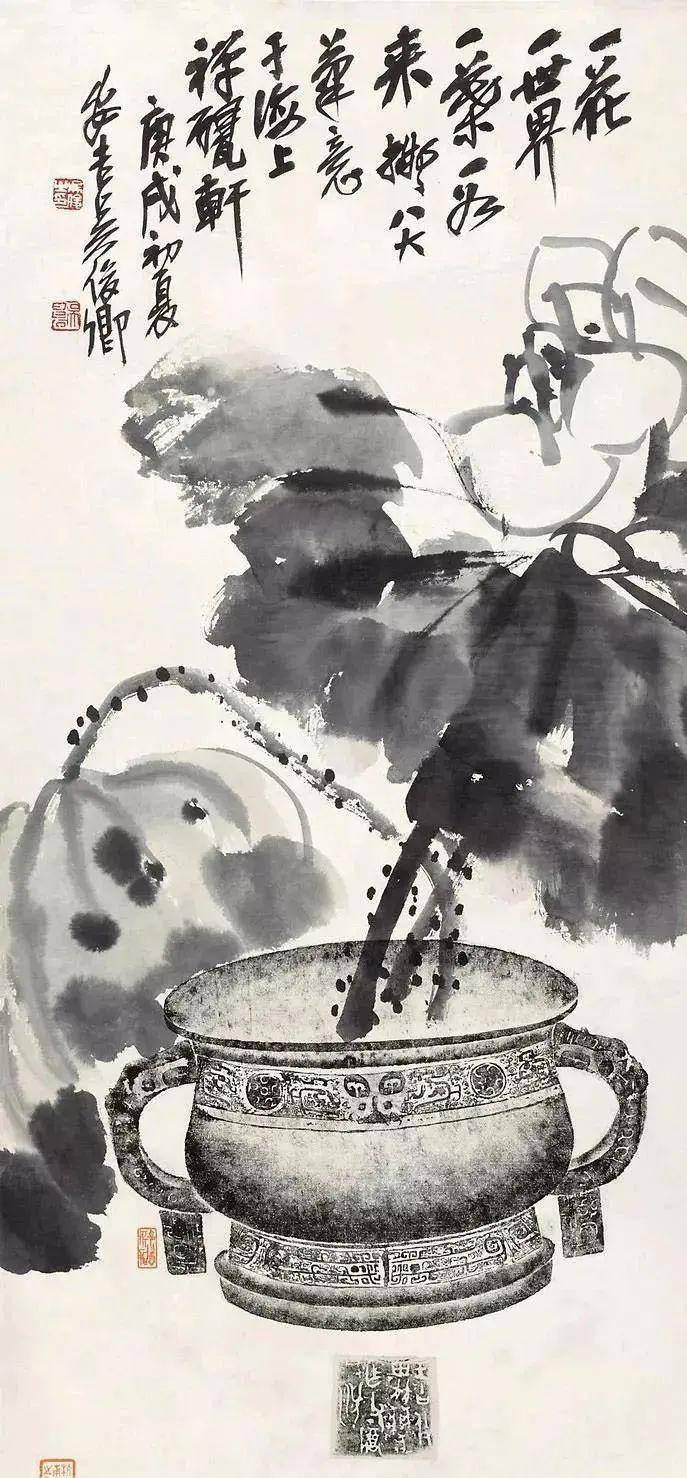 吴昌硕的画荷笔墨搭配，相得益彰 名人名家 第16张
