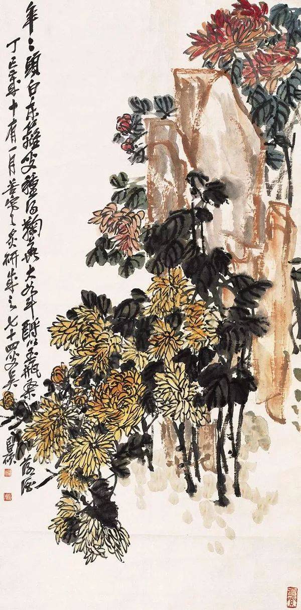 吴昌硕笔下的菊花 名人名家 第14张