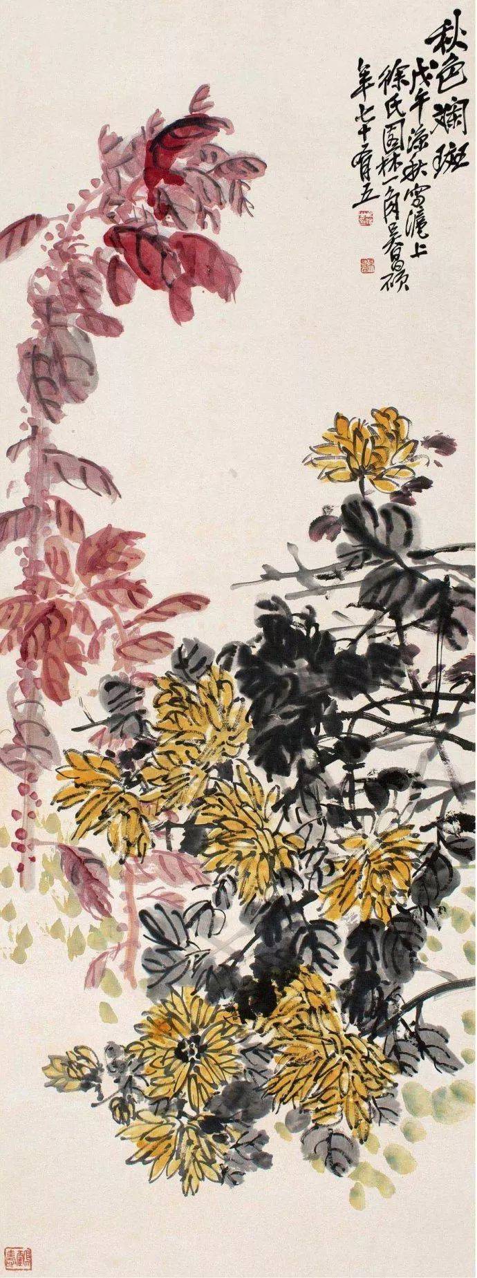 吴昌硕笔下的菊花 名人名家 第12张