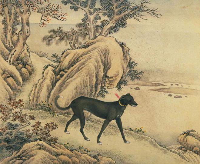 艾启蒙《十犬图》 历代国画 第4张