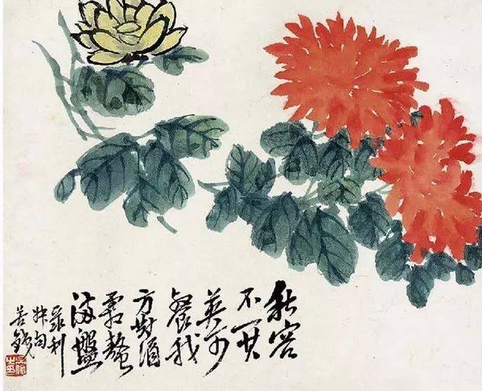 吴昌硕笔下的菊花 名人名家 第24张