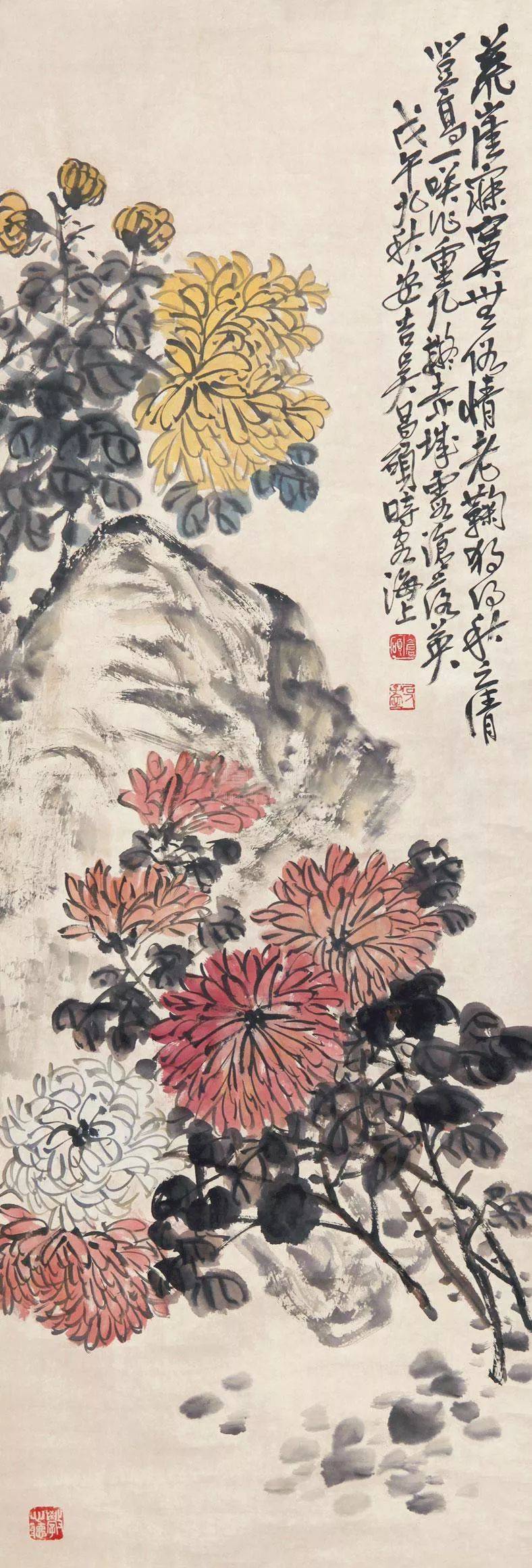 吴昌硕笔下的菊花 名人名家 第18张