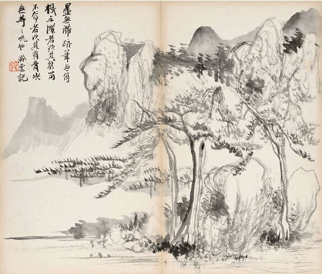 汪梅鼎《山水墨兰册》 历代国画 第10张