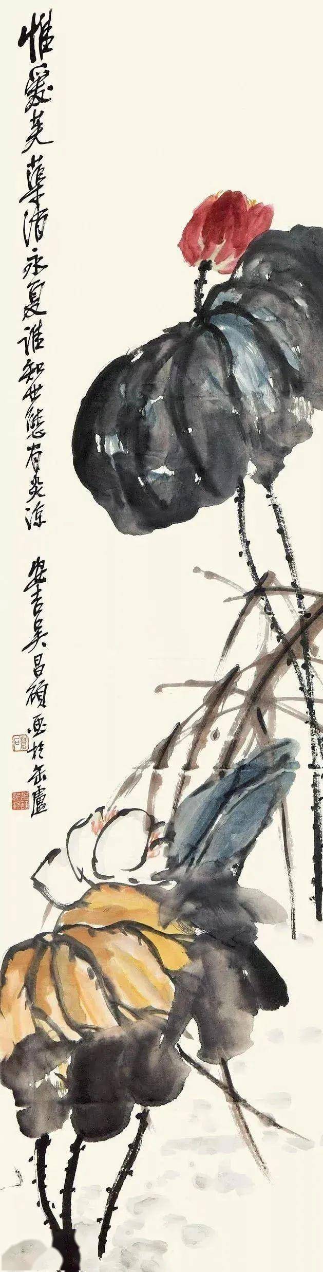 吴昌硕的画荷笔墨搭配，相得益彰 名人名家 第11张