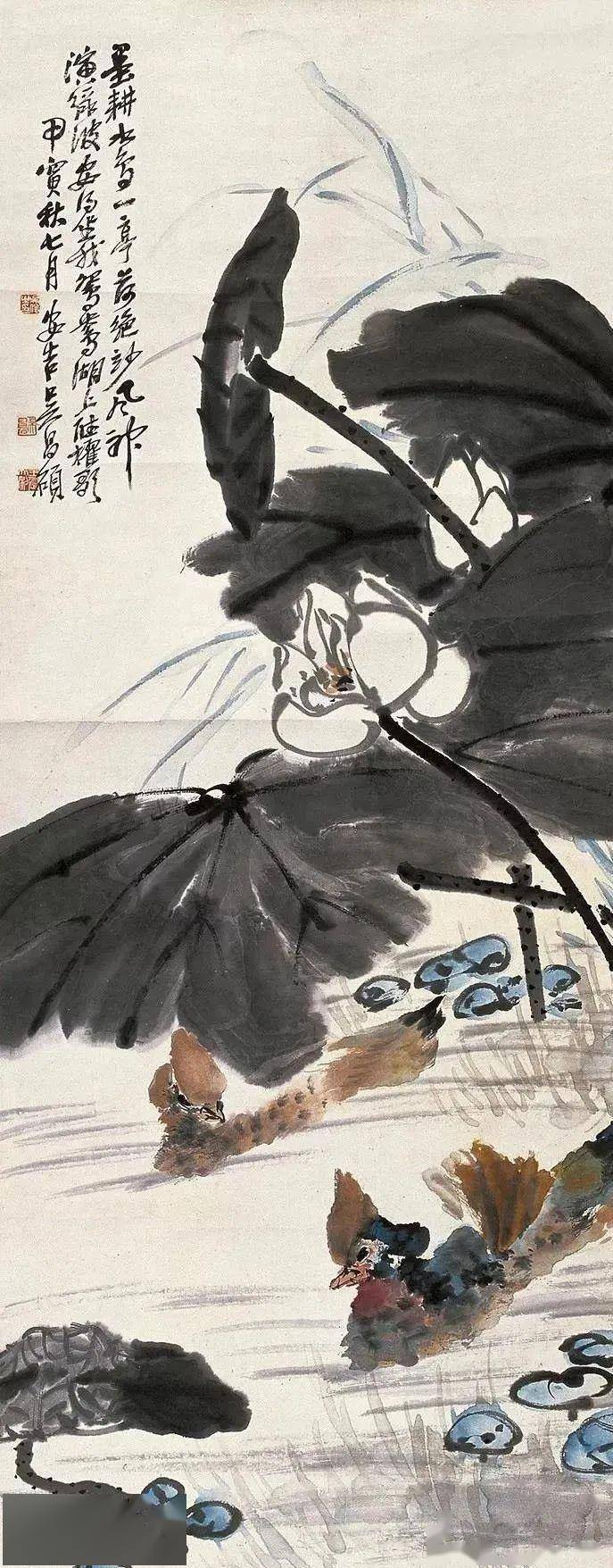 吴昌硕的画荷笔墨搭配，相得益彰 名人名家 第23张