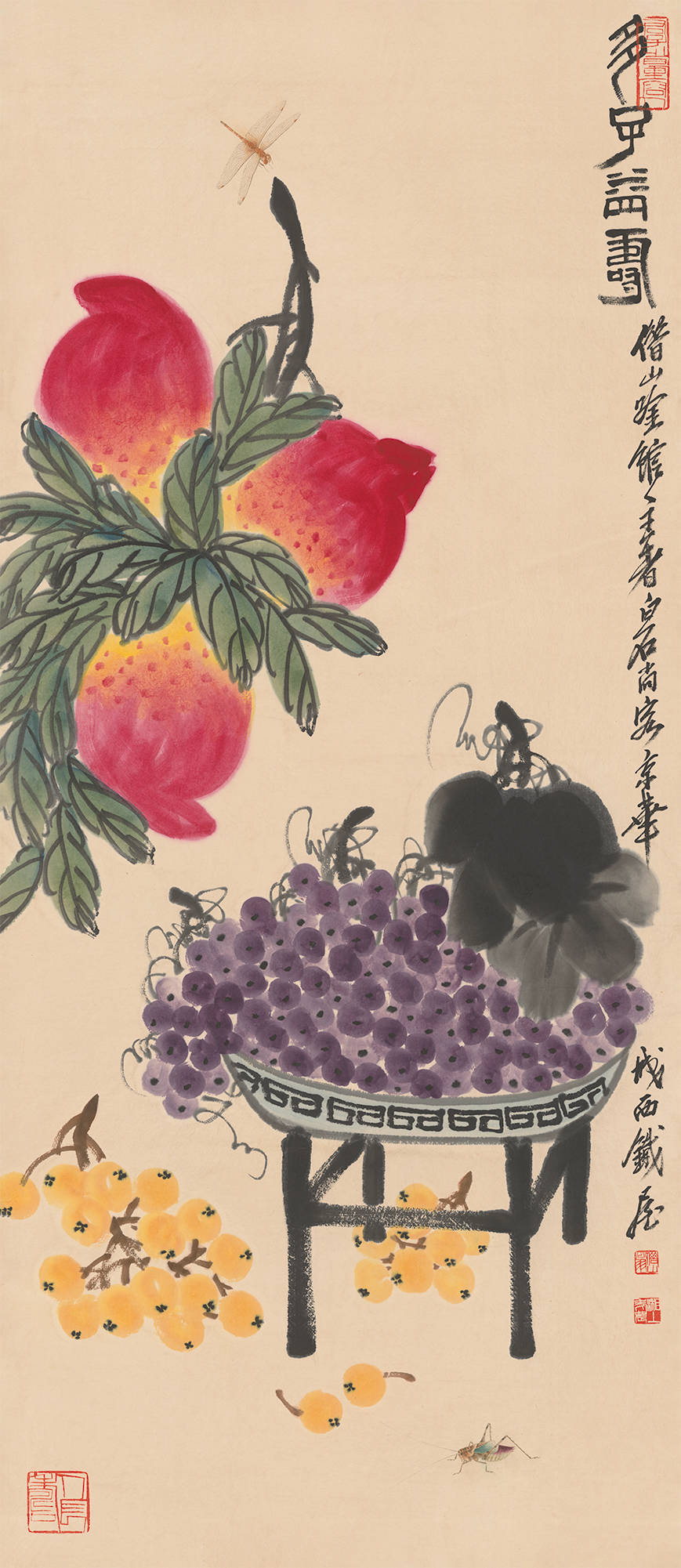 齐白石《多寿多子图》 历代国画 第1张