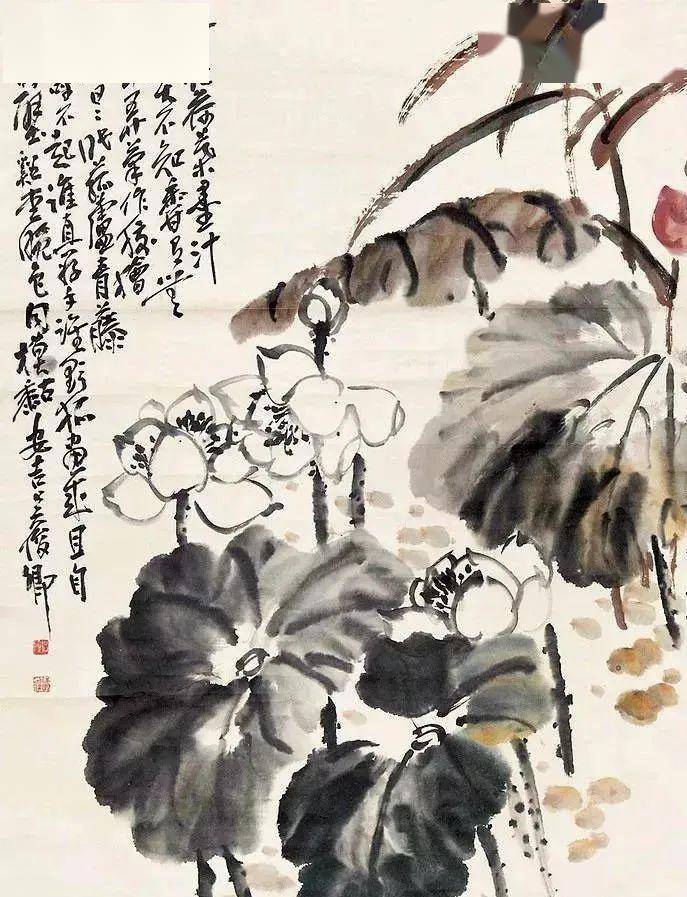 吴昌硕的画荷笔墨搭配，相得益彰 名人名家 第18张