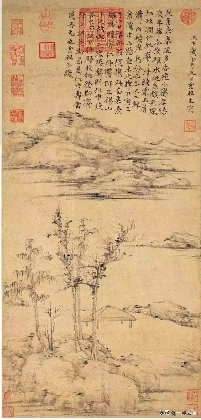 倪瓒山水画的意境美 名人名家 第1张