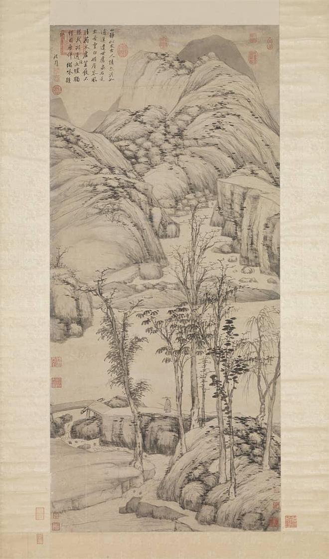 沈周《策杖图轴》 历代国画 第1张