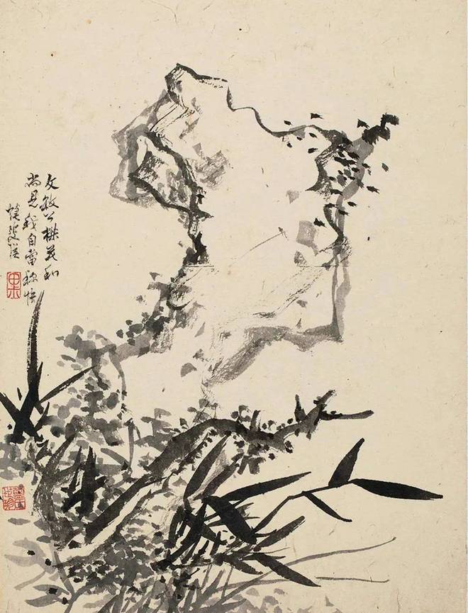 蓝瑛《兰竹石册》 历代国画 第2张