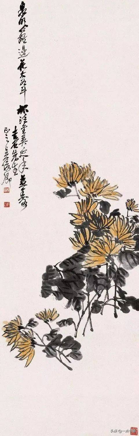 吴昌硕画菊花，大朴大雅 名人名家 第17张