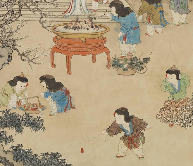 姚文瀚《岁朝欢庆图》轴 历代国画 第3张