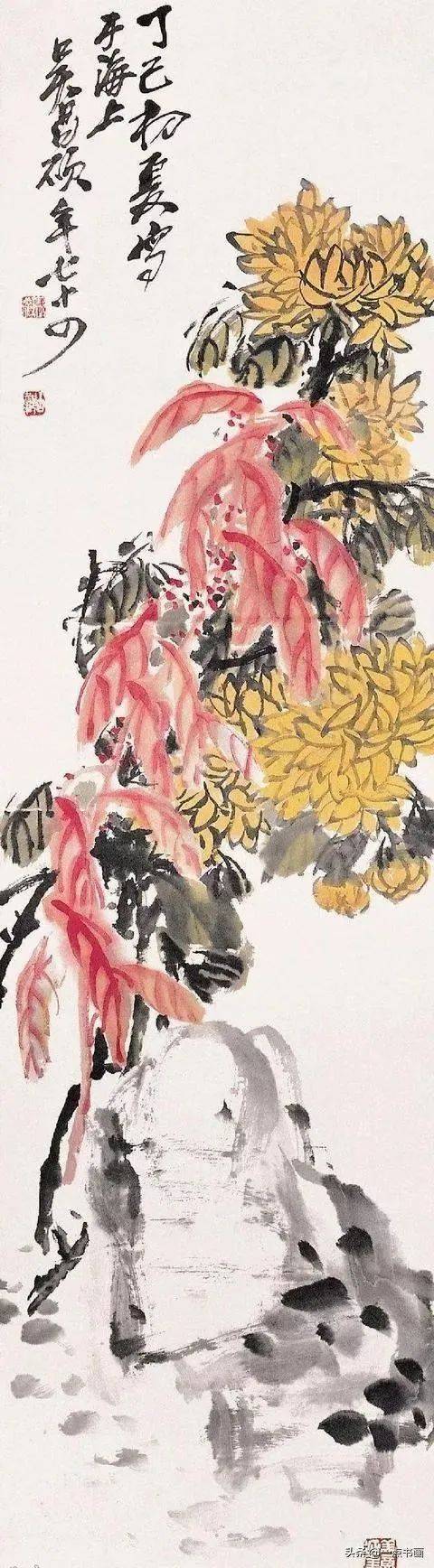 吴昌硕画菊花，大朴大雅 名人名家 第9张
