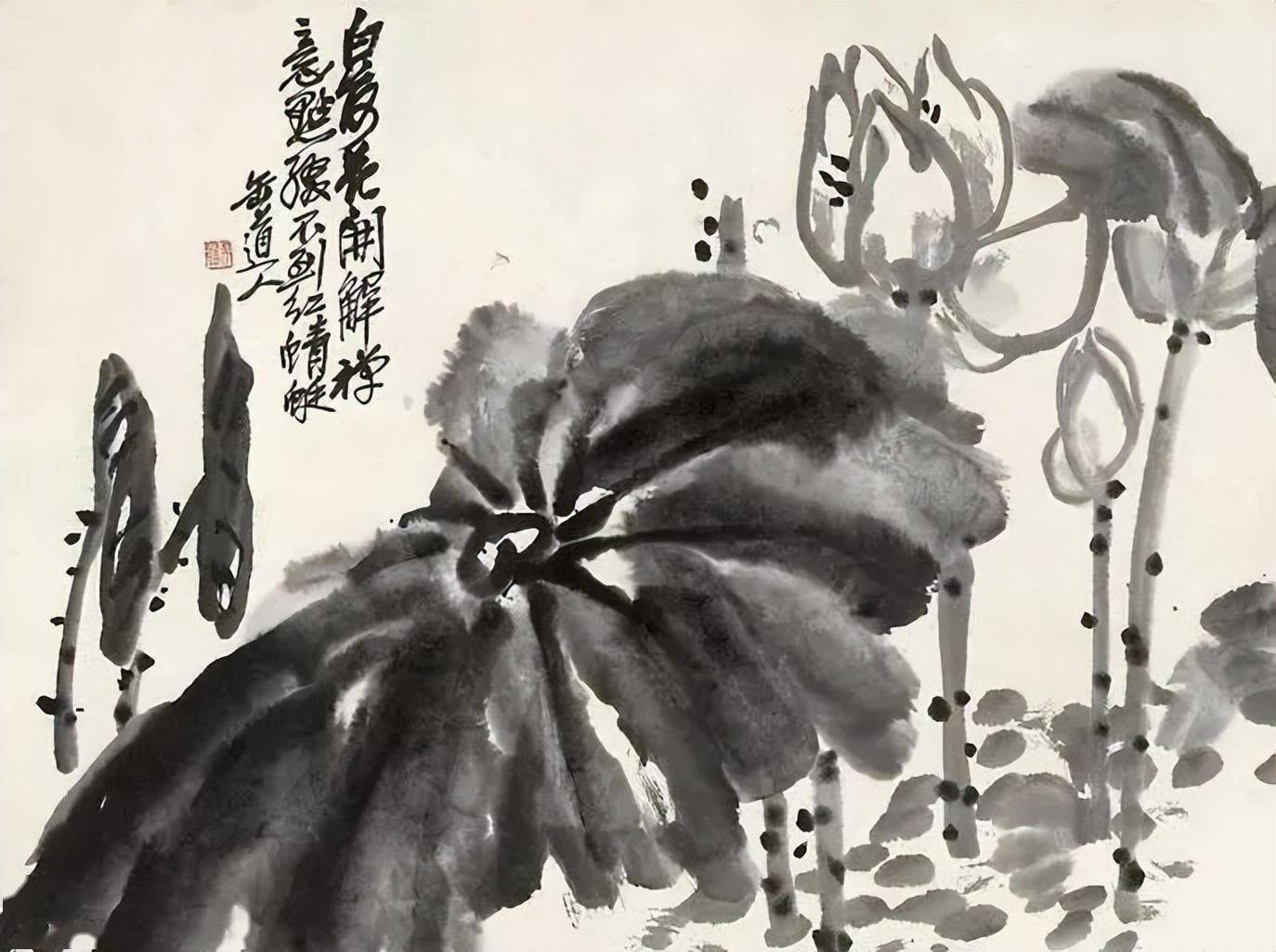 吴昌硕的画荷笔墨搭配，相得益彰 名人名家 第35张