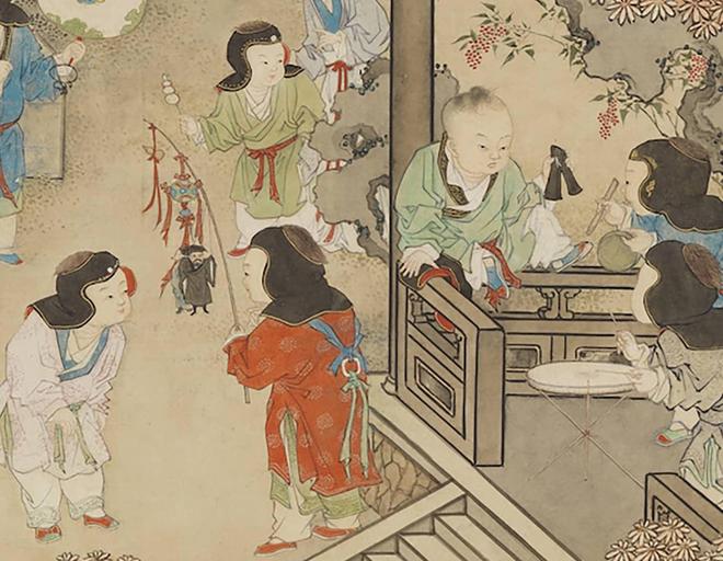 姚文瀚《岁朝欢庆图》轴 历代国画 第4张