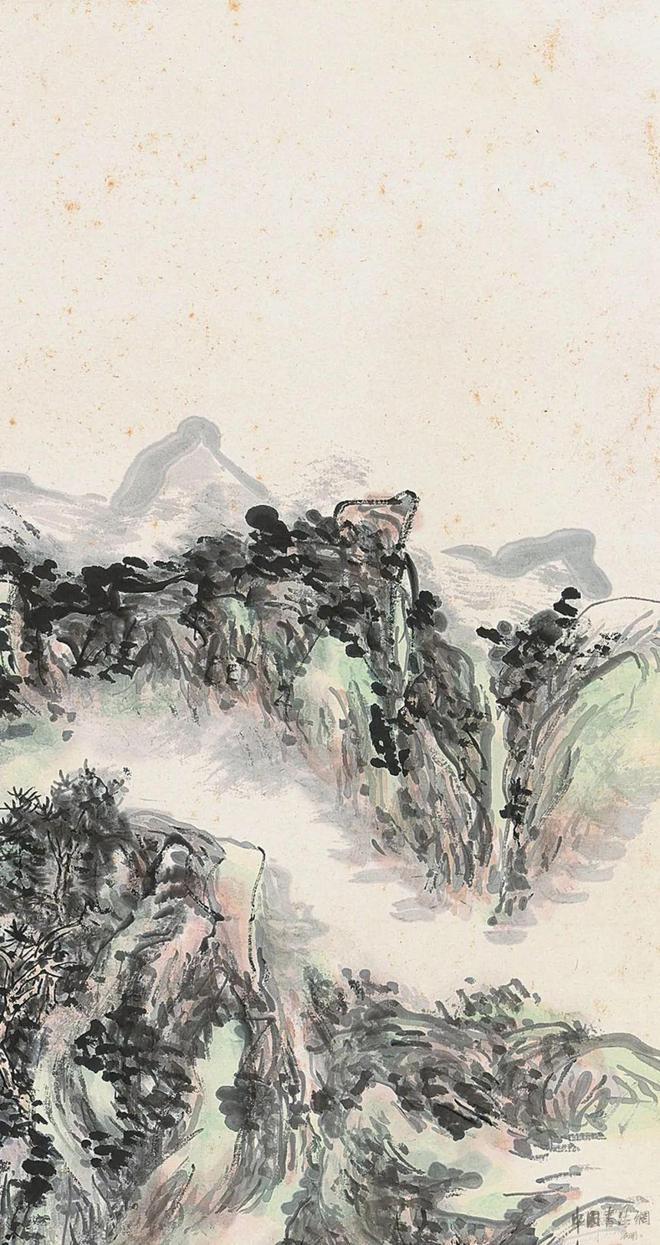 黄宾虹《山居图》 历代国画 第5张