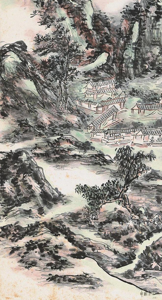 黄宾虹《山居图》 历代国画 第3张